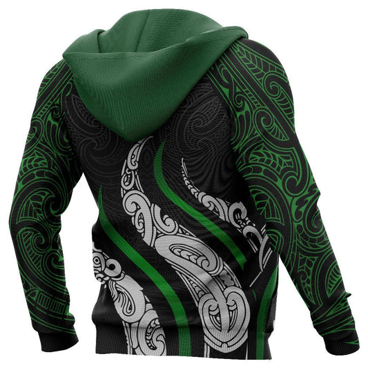 New Zealand Aotearoa Hoodie NZ Silver Fern Zip Hoodie All Over Print