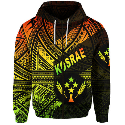 ( Personalised) FSM Kosrae Zip Hoodie Original Style Reggae