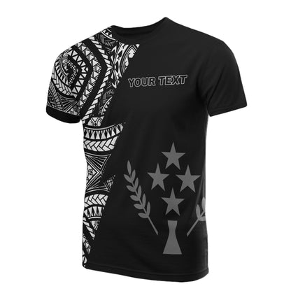 Kosrae Pattern Personalised Custom T Shirt Kosrae Flag Polynesian Tattoo Black Style