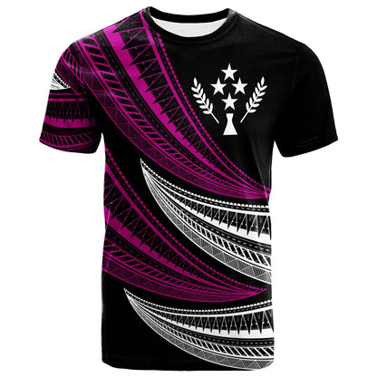 Kosrae Custom PersonalisedT Shirt Wave Pattern Alternating Purple Color