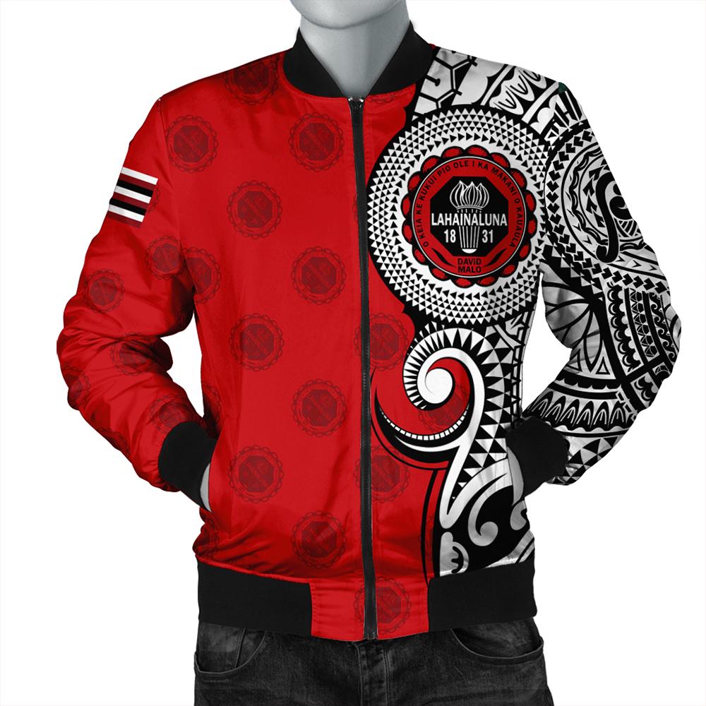 Hawaii Bomber Jacket Lahainaluna High Tribal Kakau Bomber Jacket AH