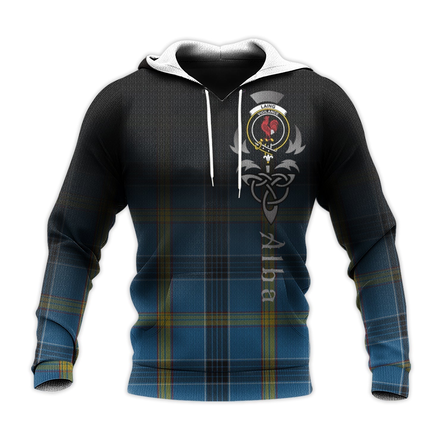 Printivon Laing Tartan Crest Alba Celtic Hoodie