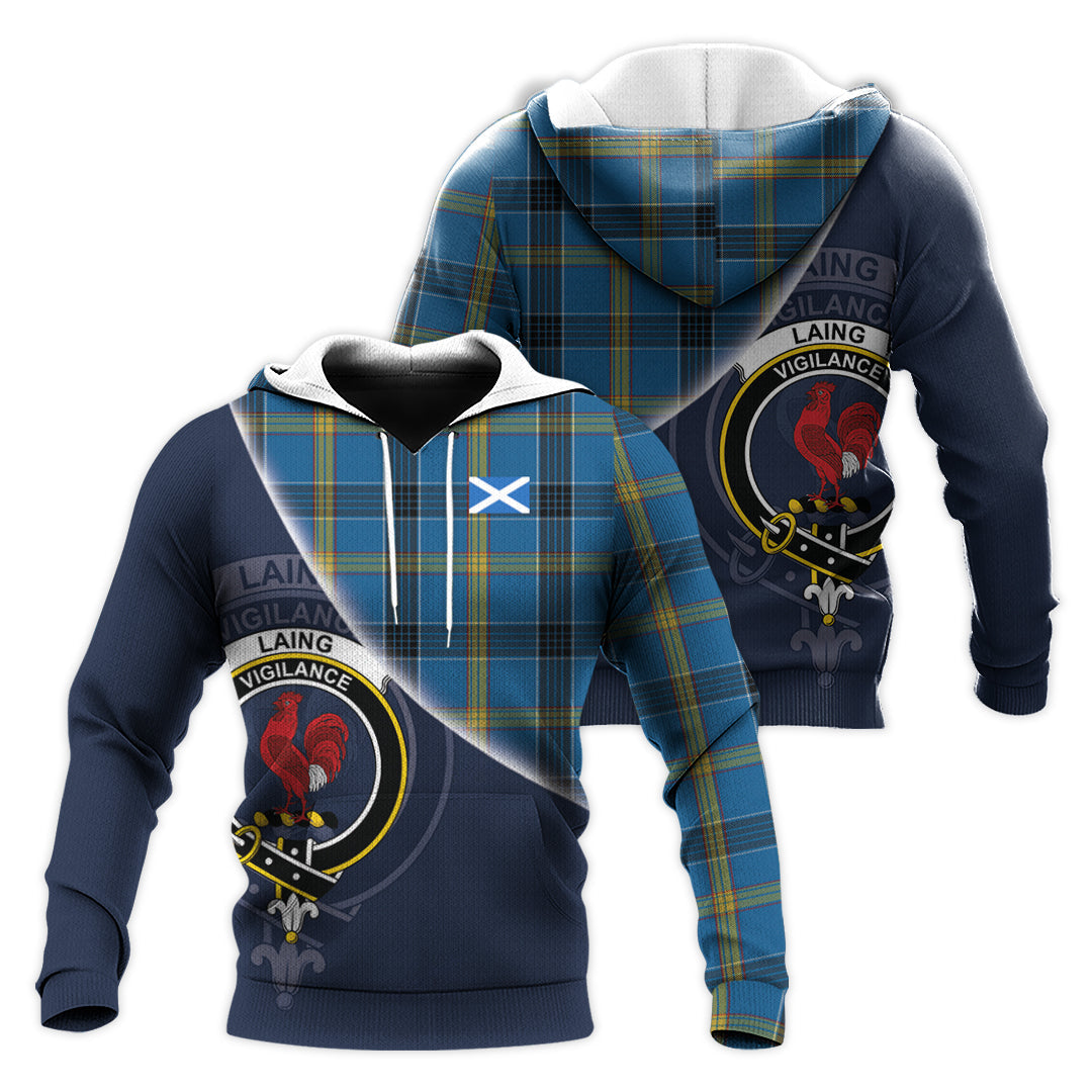 Printivon Laing Tartan Scottish Crest Hoodie