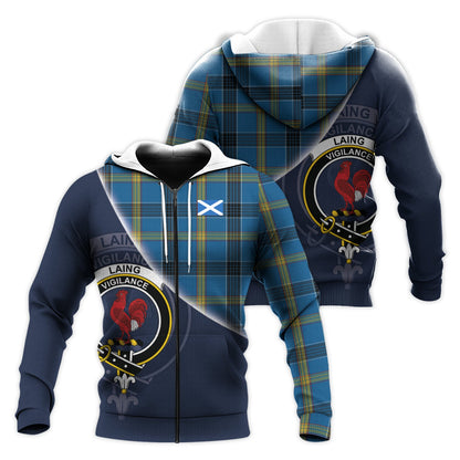 Printivon Laing Tartan Scottish Crest Hoodie