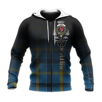 Printivon Laing Tartan Crest Alba Celtic Hoodie
