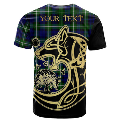 Printivon Lammie Crest Celtic Wolf Tartan T Shirt Custom Your Text