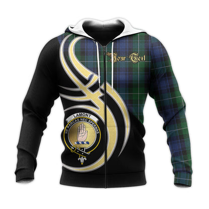 Printivon Lamont 2 Clan Believe In Me Crest Tartan Knitted Hoodie Custom Your Text