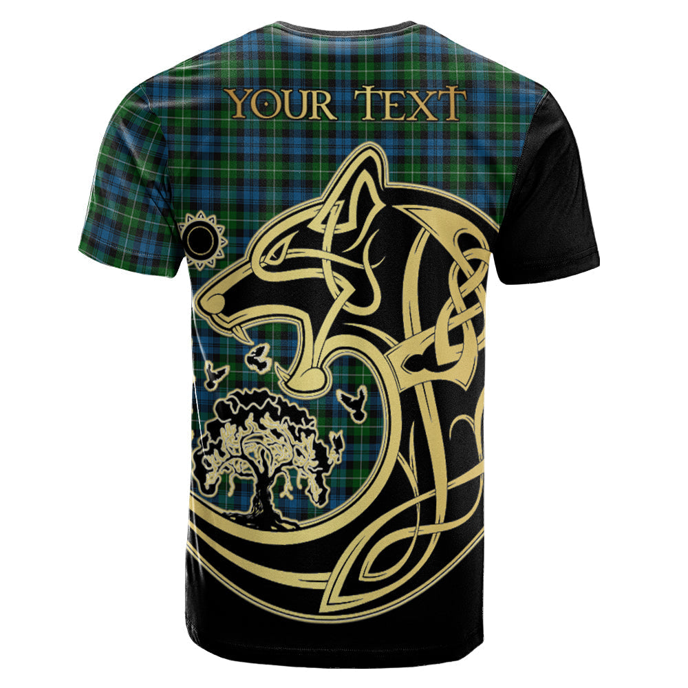 Printivon Lamont Crest Celtic Wolf Tartan T Shirt Custom Your Text