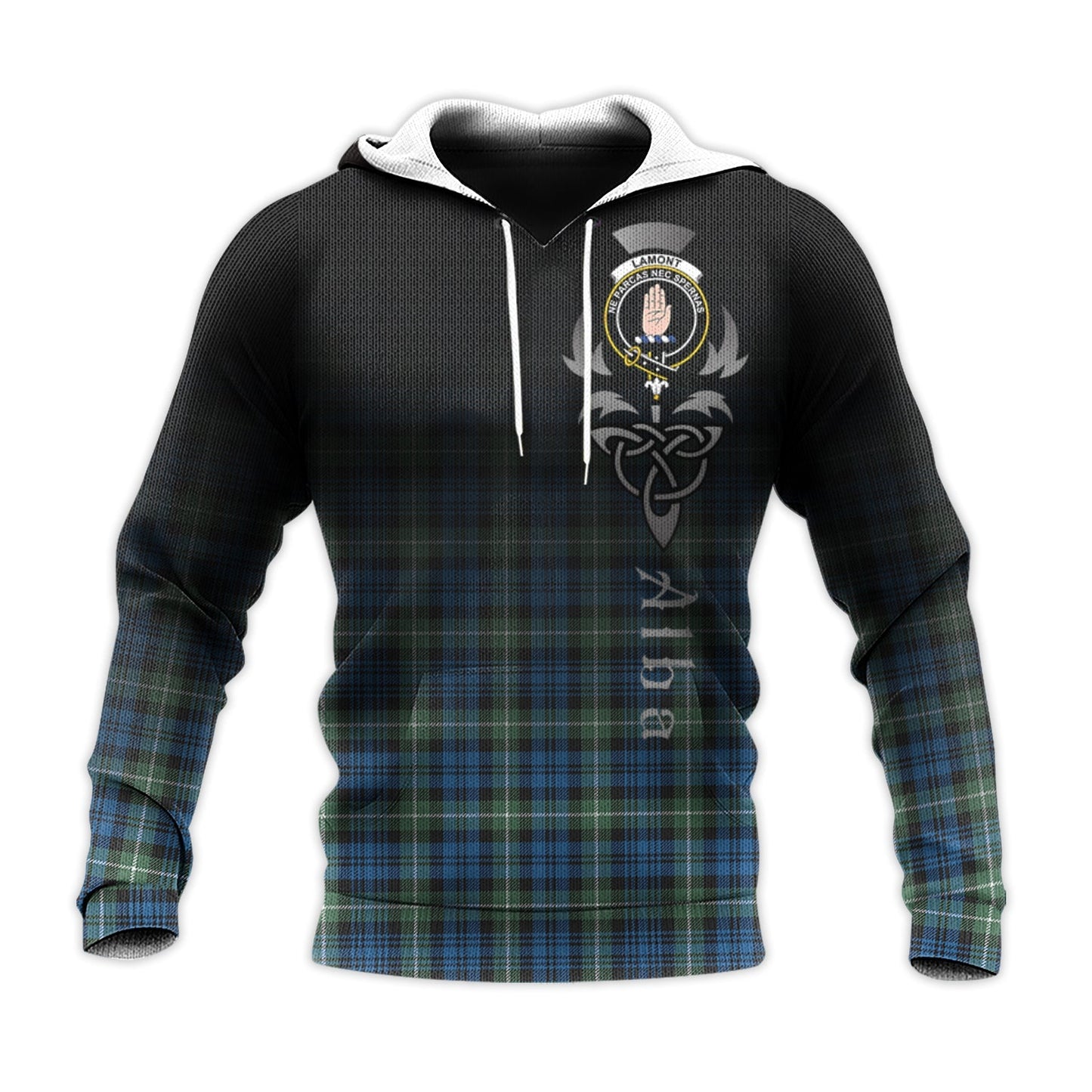 Printivon Lamont Ancient Tartan Crest Alba Celtic Hoodie