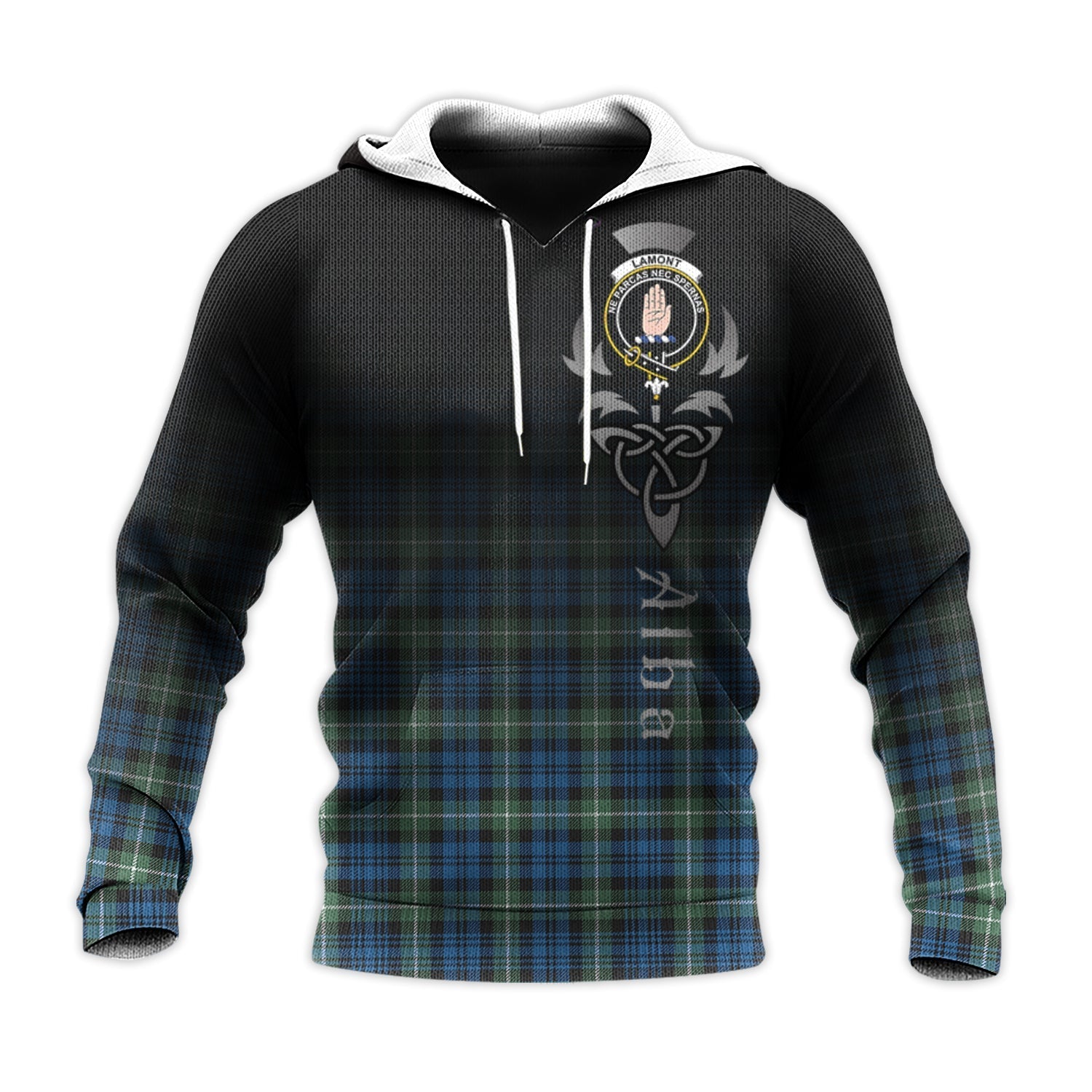Printivon Lamont Ancient Tartan Crest Alba Celtic Hoodie