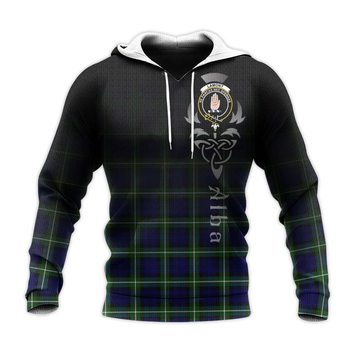Printivon Lamont Modern Tartan Crest Alba Celtic Hoodie