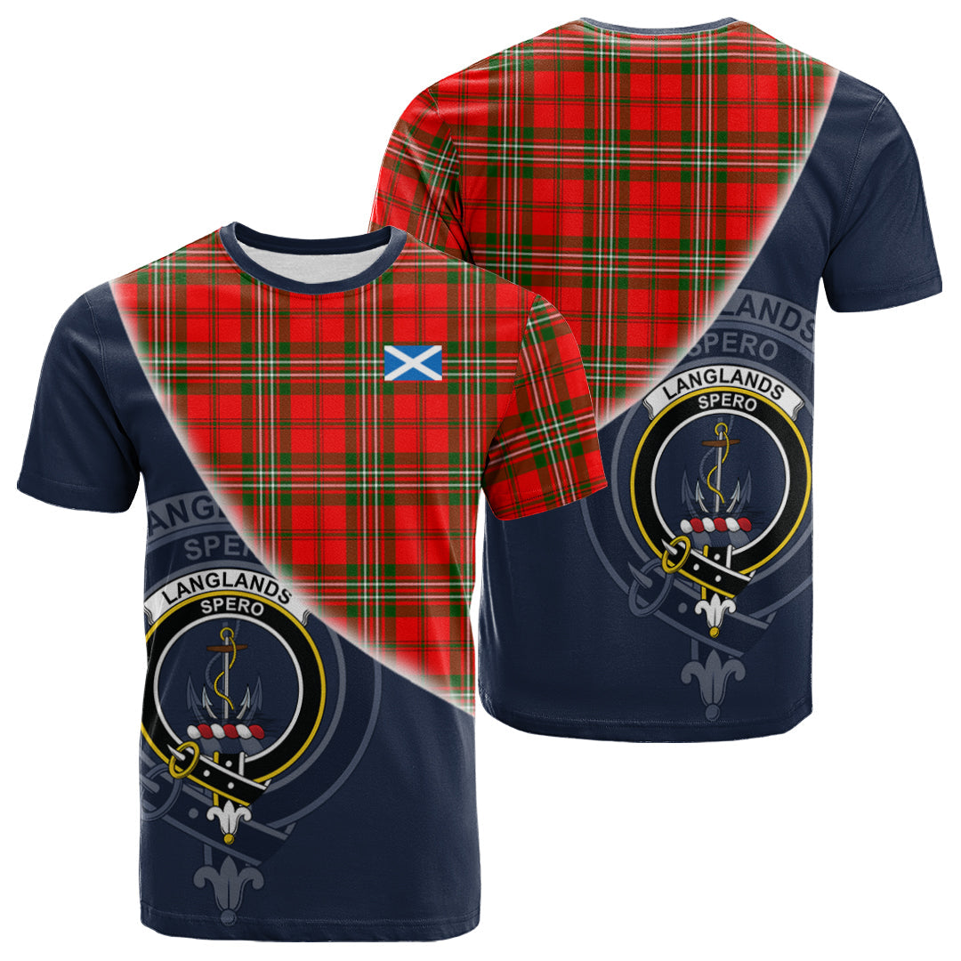 Printivon Langlands Tartan Scottish Crest T Shirt