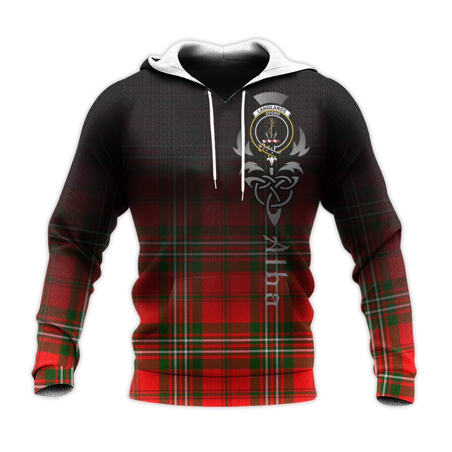 Printivon Langlands Tartan Crest Alba Celtic Hoodie