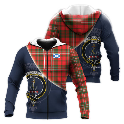 Printivon Langlands Tartan Scottish Crest Hoodie