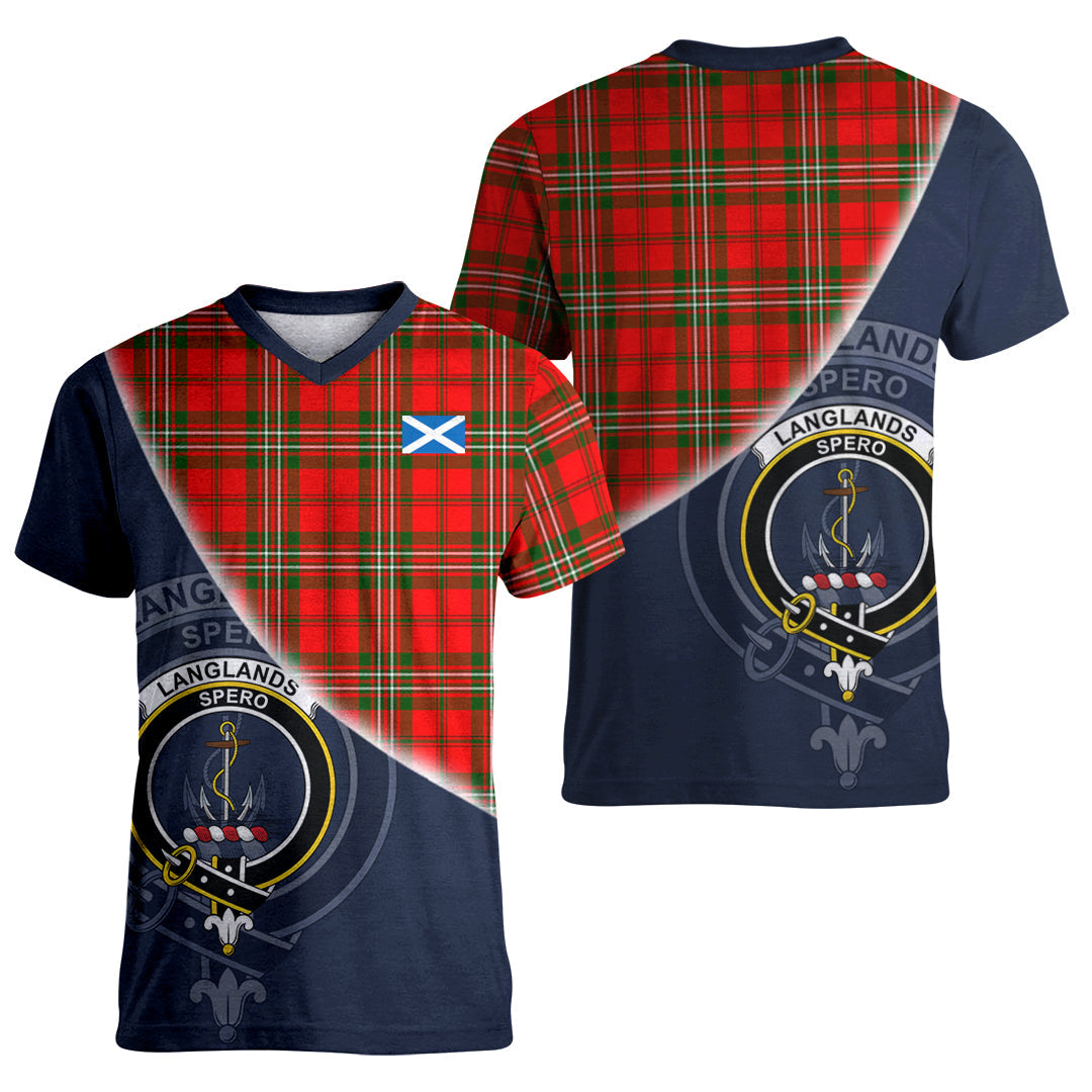 Printivon Langlands Tartan Scottish Crest T Shirt