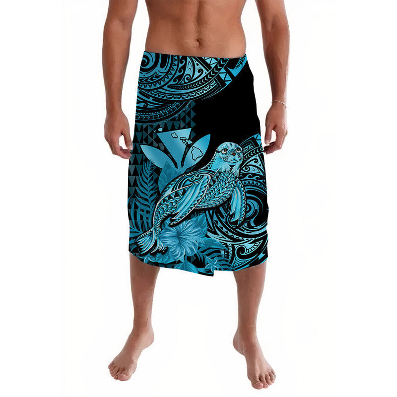 Hawaii Monk Seal Lavalava Polynesian Kakau With Kanaka Turquoise
