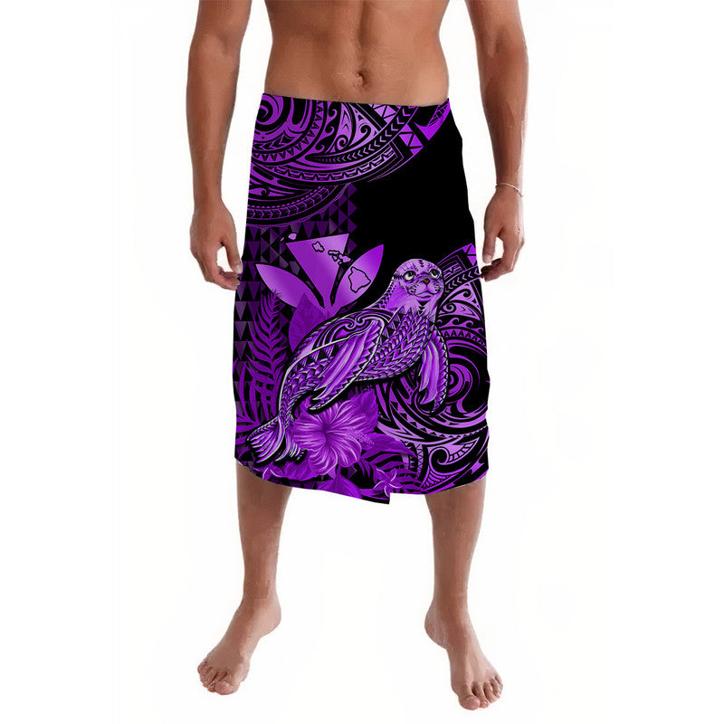 Hawaii Monk Seal Lavalava Polynesian Kakau With Kanaka Purple