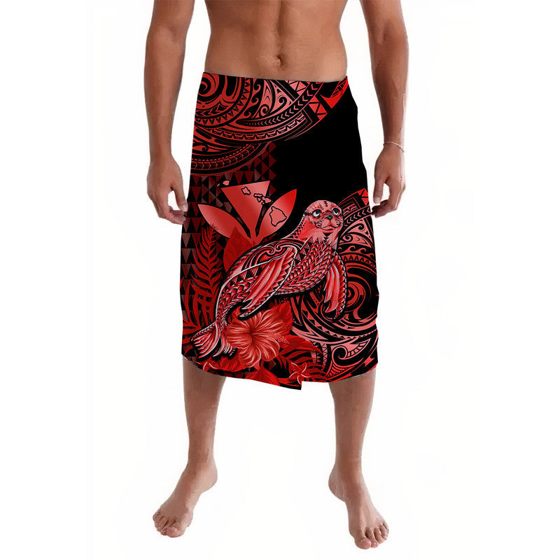 Hawaii Monk Seal Lavalava Polynesian Kakau With Kanaka Red