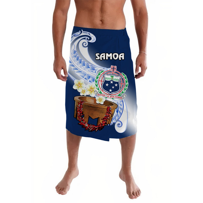 Samoa Lavalava Ula Fala Kava Bowl Plumeria Polynesian Blue