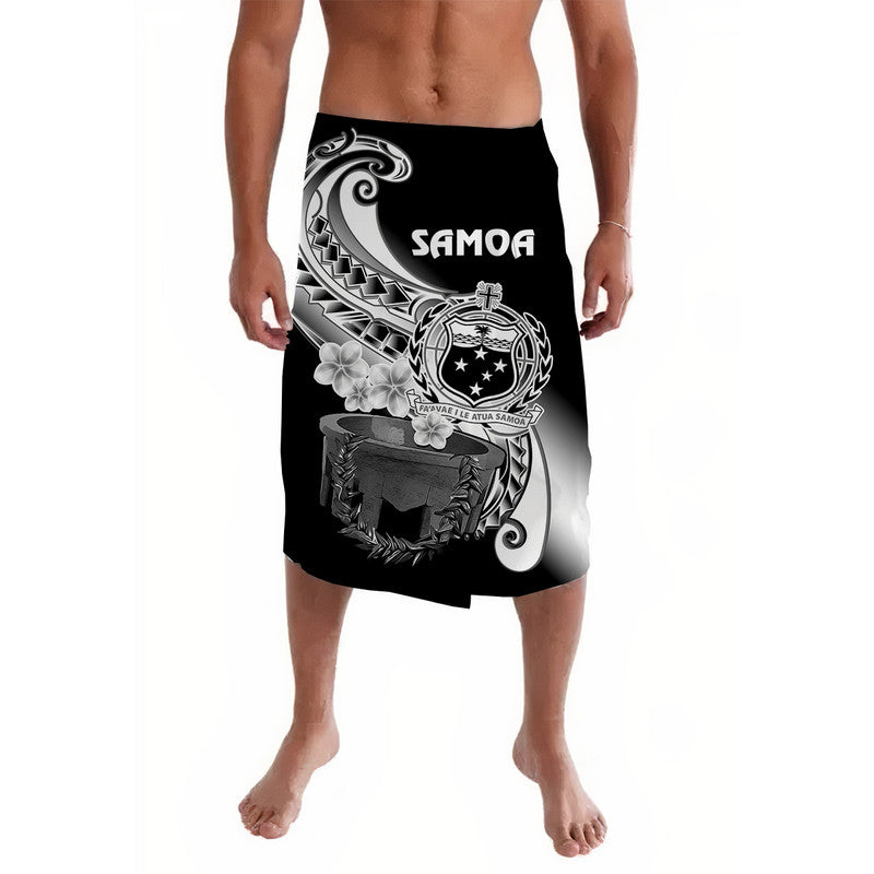 Samoa Lavalava Ula Fala Kava Bowl Plumeria Polynesian Black