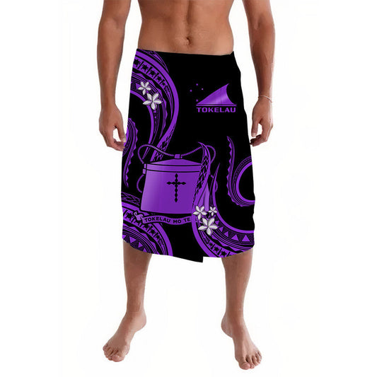 Tokelau Lavalava Tokelauan Tatau With Badge Purple