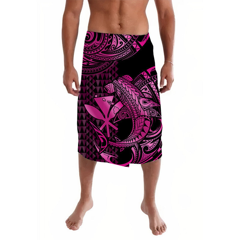 Hawaii Hammerhead Shark Lavalava Polynesian Kakau With Kanaka Pink