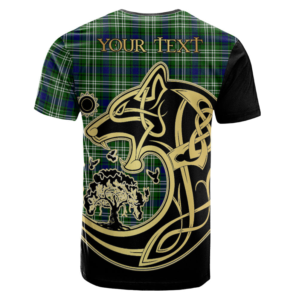Printivon Learmonth Crest Celtic Wolf Tartan T Shirt Custom Your Text