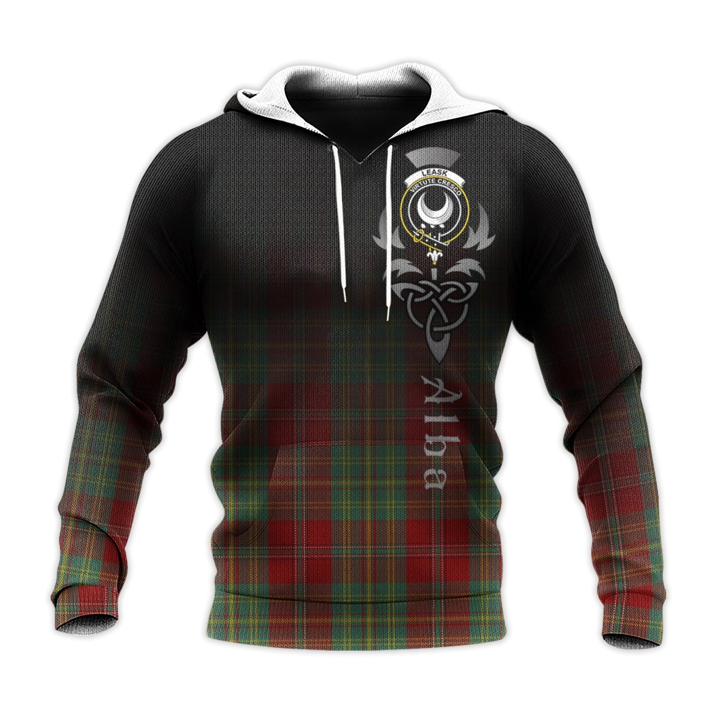 Printivon Leask Tartan Crest Alba Celtic Hoodie