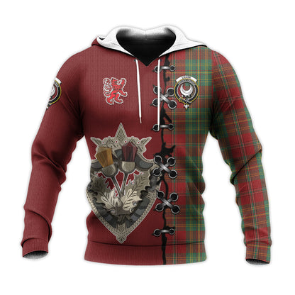 Printivon Leask Tartan Hoodie Lion Rampant And Celtic Thistle Style