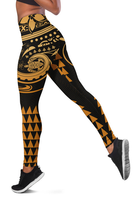 Kakau Hawaiian Polynesian Legging Gold