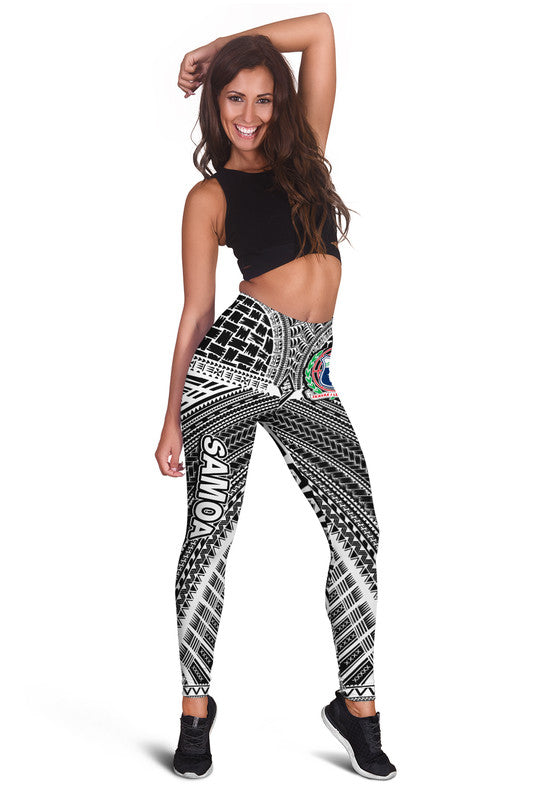 Samoa Ula Nifo Tribal Leggings White Style