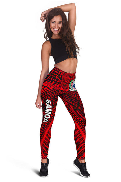 Samoa Ula Nifo Tribal Leggings Red Style