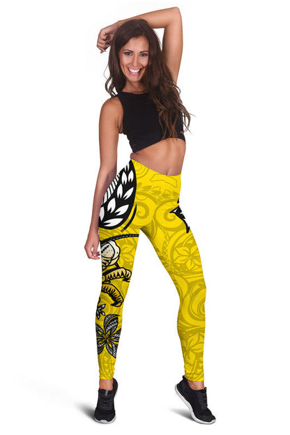 Niue Uga Leggings Tribal Patterns Yellow Style