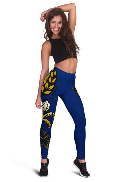 Niue Uga Leggings Tribal Patterns Blue Style