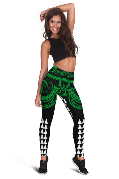 Kakau Hawaiian Polynesian Legging Green