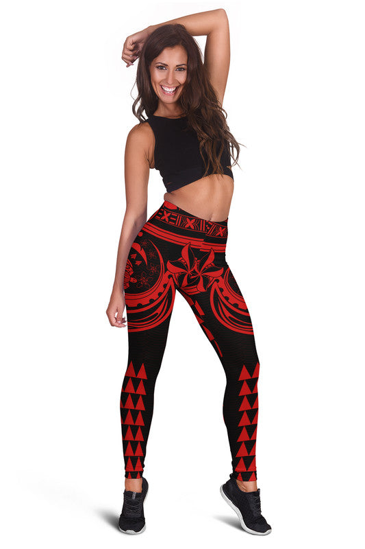 Kakau Hawaiian Polynesian Legging Red