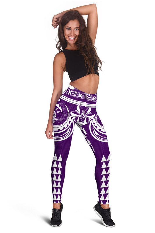 Kakau Hawaiian Polynesian Legging Purple