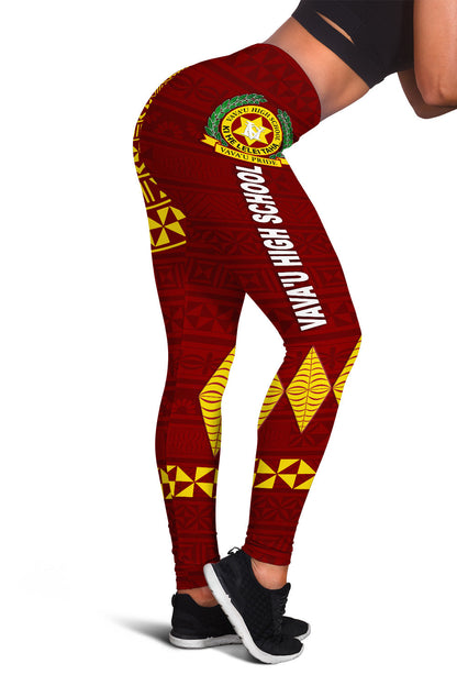 Tonga Vava'u High School Women Leggings Simple Style - Maroon