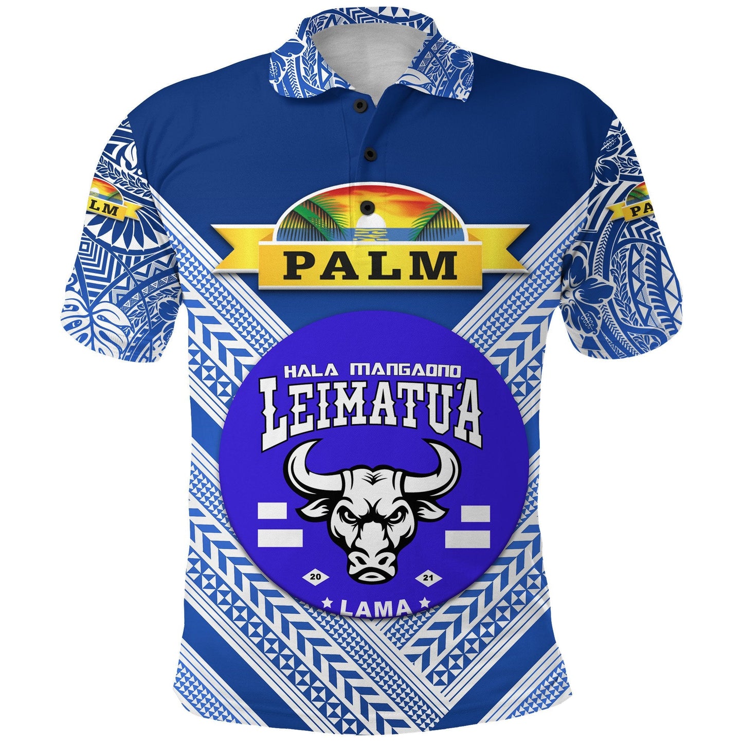 Mate Ma'a Tonga Polo Shirt Leimatu'a Bulls Creative Style NO.1 - Blue