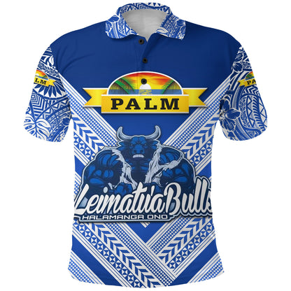 Custom Personalised Mate Ma'a Tonga Polo Shirt Leimatu'a Bulls Creative Style - Blue, Custom Text And Number