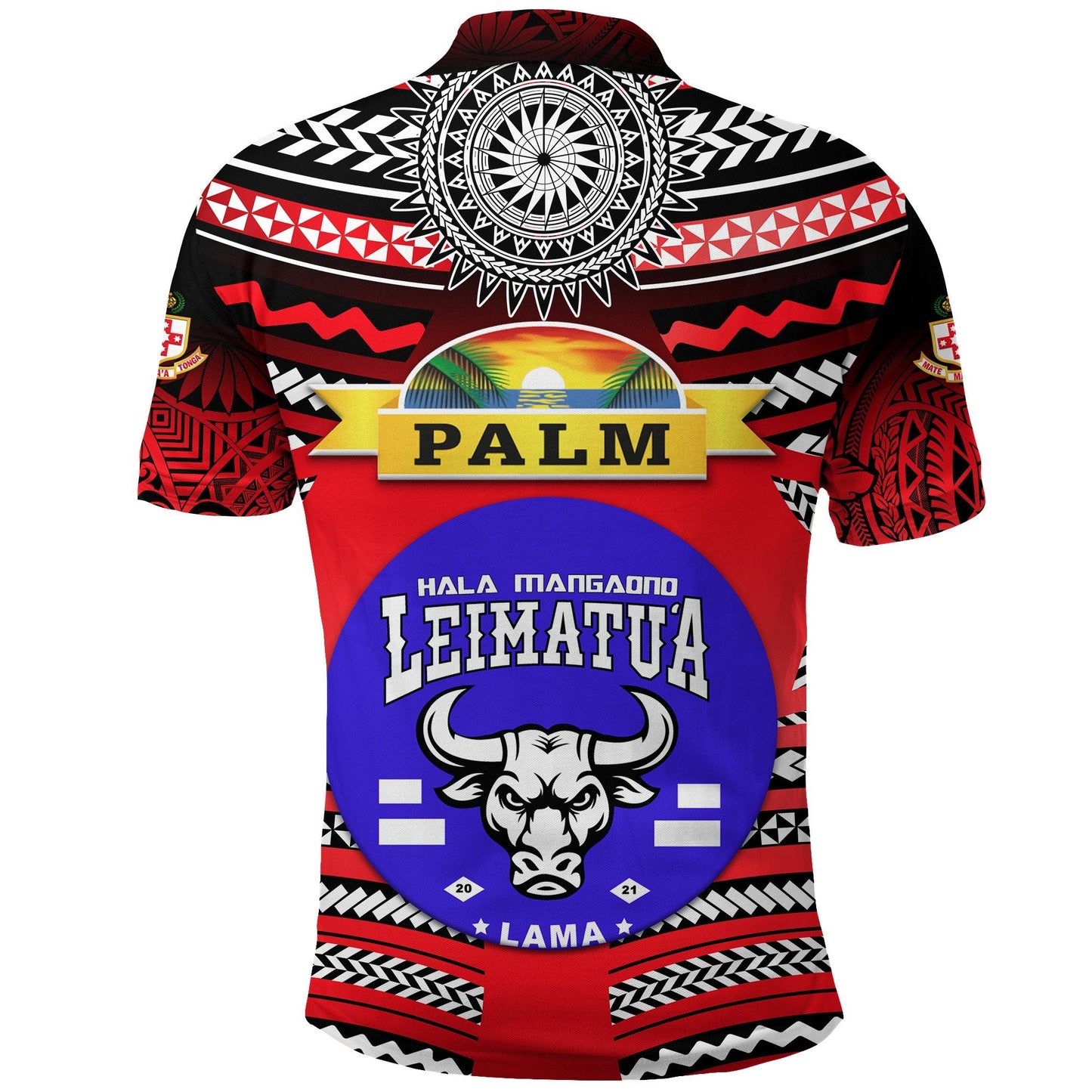Mate Ma'a Tonga Polo Shirt Leimatu'a Bulls Creative Style NO.1 - Red