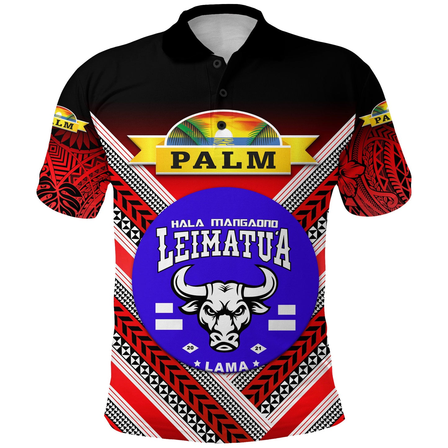 Custom Personalised Mate Ma'a Tonga Polo Shirt Leimatu'a Bulls Creative Style - Red NO.1, Custom Text And Number