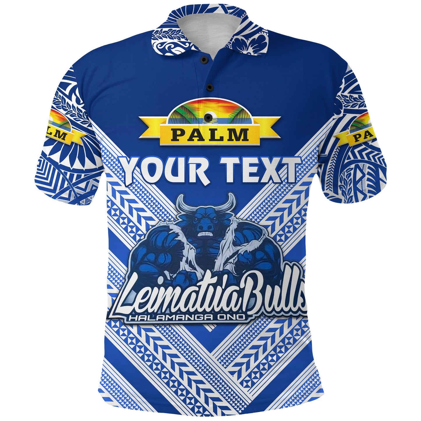 Custom Personalised Mate Ma'a Tonga Polo Shirt Leimatu'a Bulls Creative Style - Blue