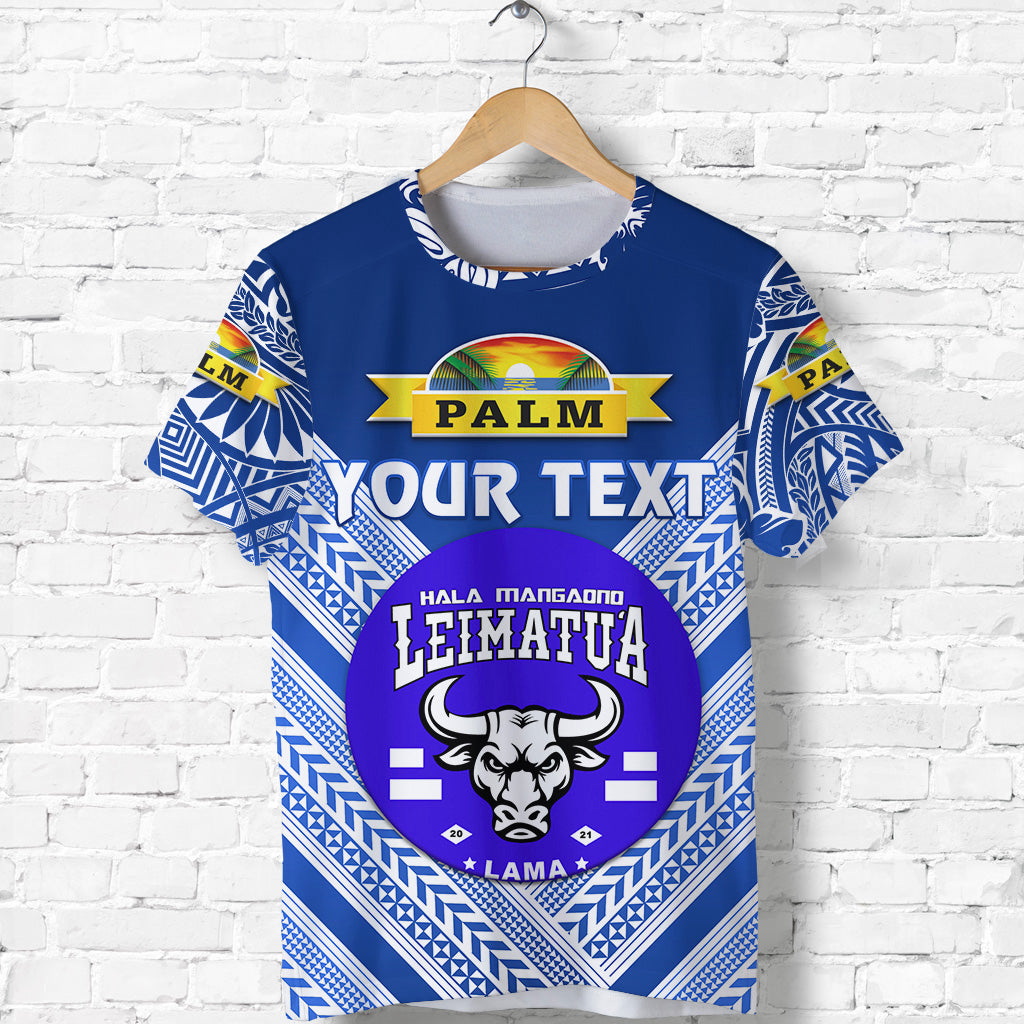 Custom Personalised Mate Ma'A Tonga T Shirt Leimatu'A Bulls Creative Style - Blue No.1