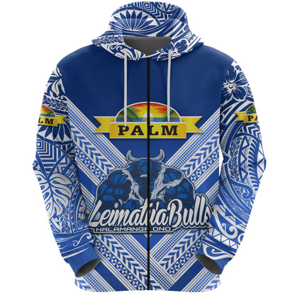 Mate Ma'a Tonga Zip Hoodie Leimatu'a Bulls Creative Style Blue