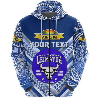 ( Personalised) Mate Ma'a Tonga Zip Hoodie Leimatu'a Bulls Creative Style Blue NO.1