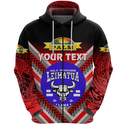 ( Personalised) Mate Ma'a Tonga Zip Hoodie Leimatu'a Bulls Creative Style Red NO.1