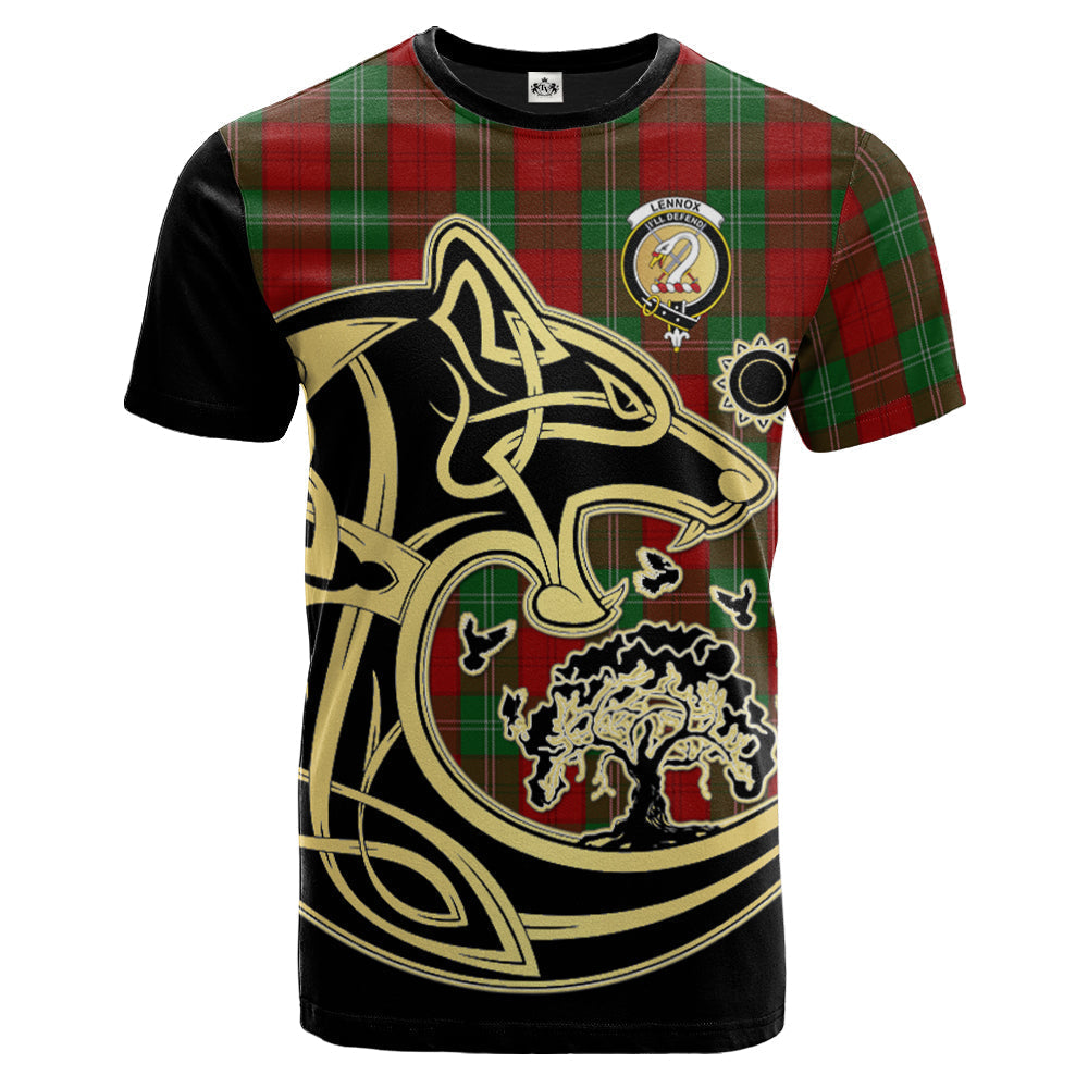Printivon Lennox Crest Celtic Wolf Tartan T Shirt Custom Your Text