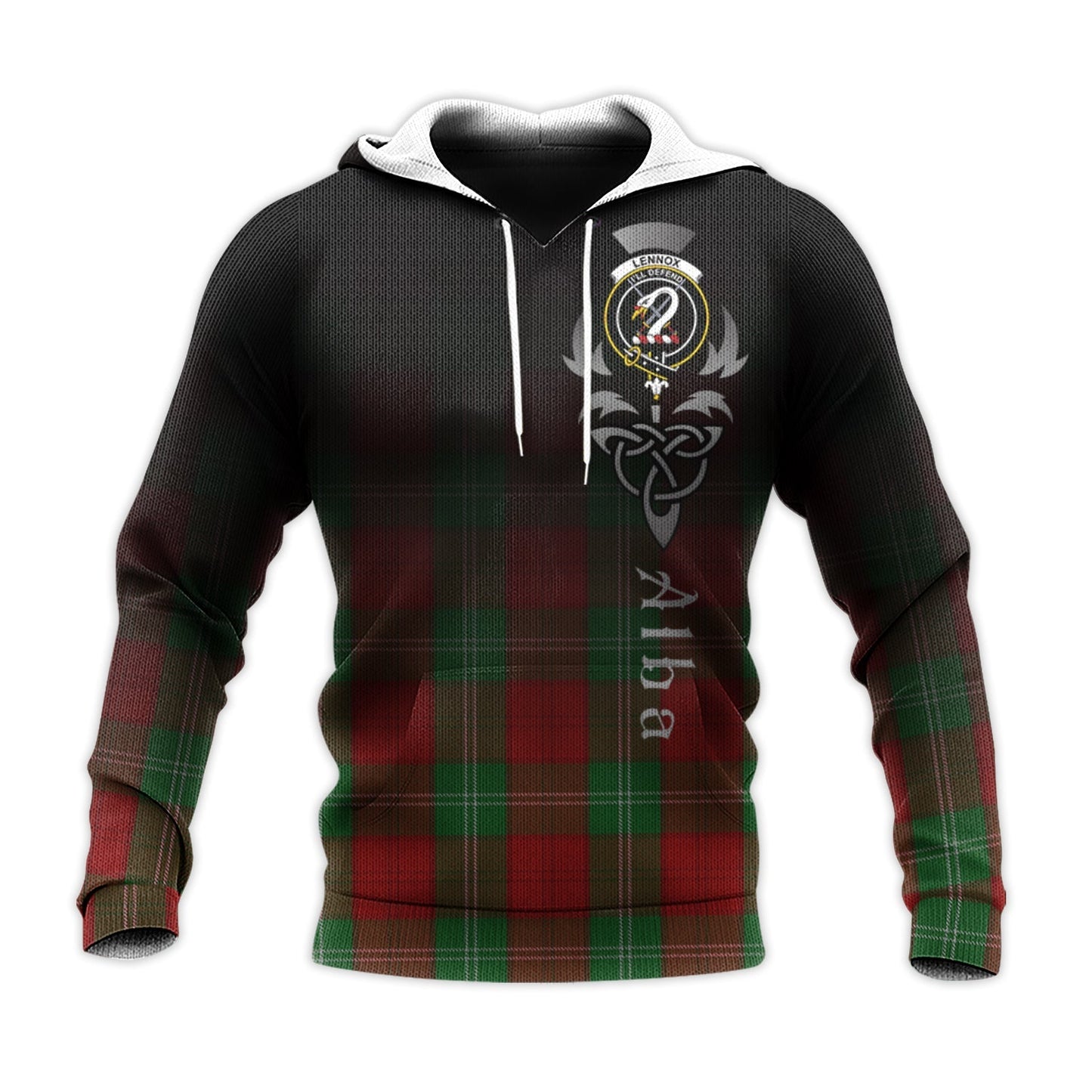 Printivon Lennox Tartan Crest Alba Celtic Hoodie
