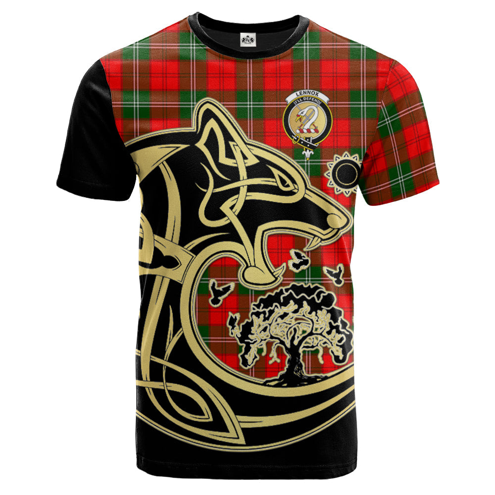 Printivon Lennox Modern Crest Celtic Wolf Tartan T Shirt Custom Your Text